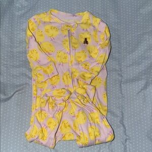 GAP Pink and Yellow Chick Print Toddler Pajamas